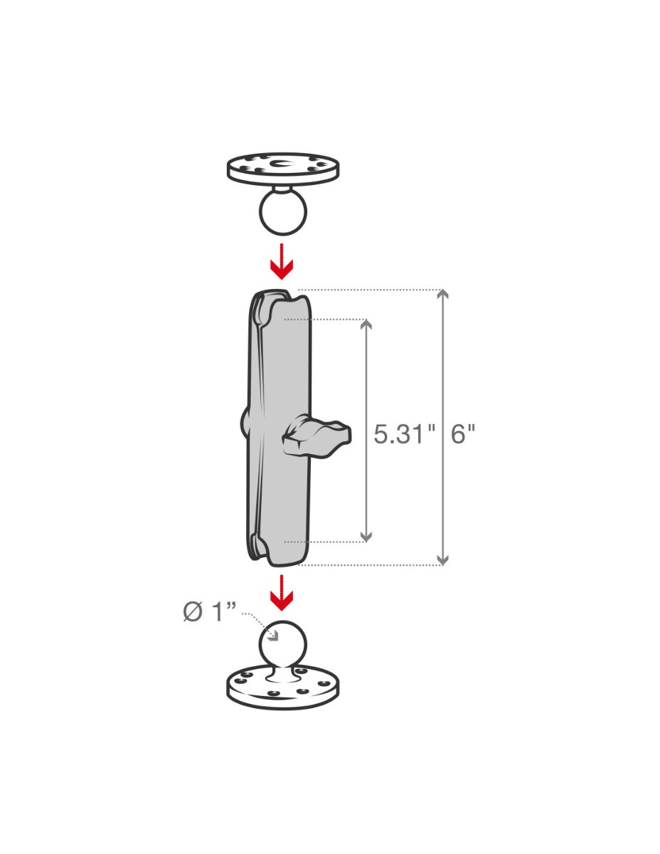 RAM Mounts Socket Arms (size: B) RAM-B-201U-C